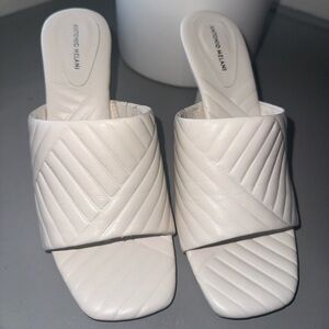 Antonio Melani Off White Quilted Mules